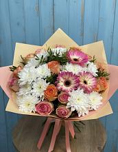 Букет цветов из:  Розы, Герберы и Хризантемы в Пшизове