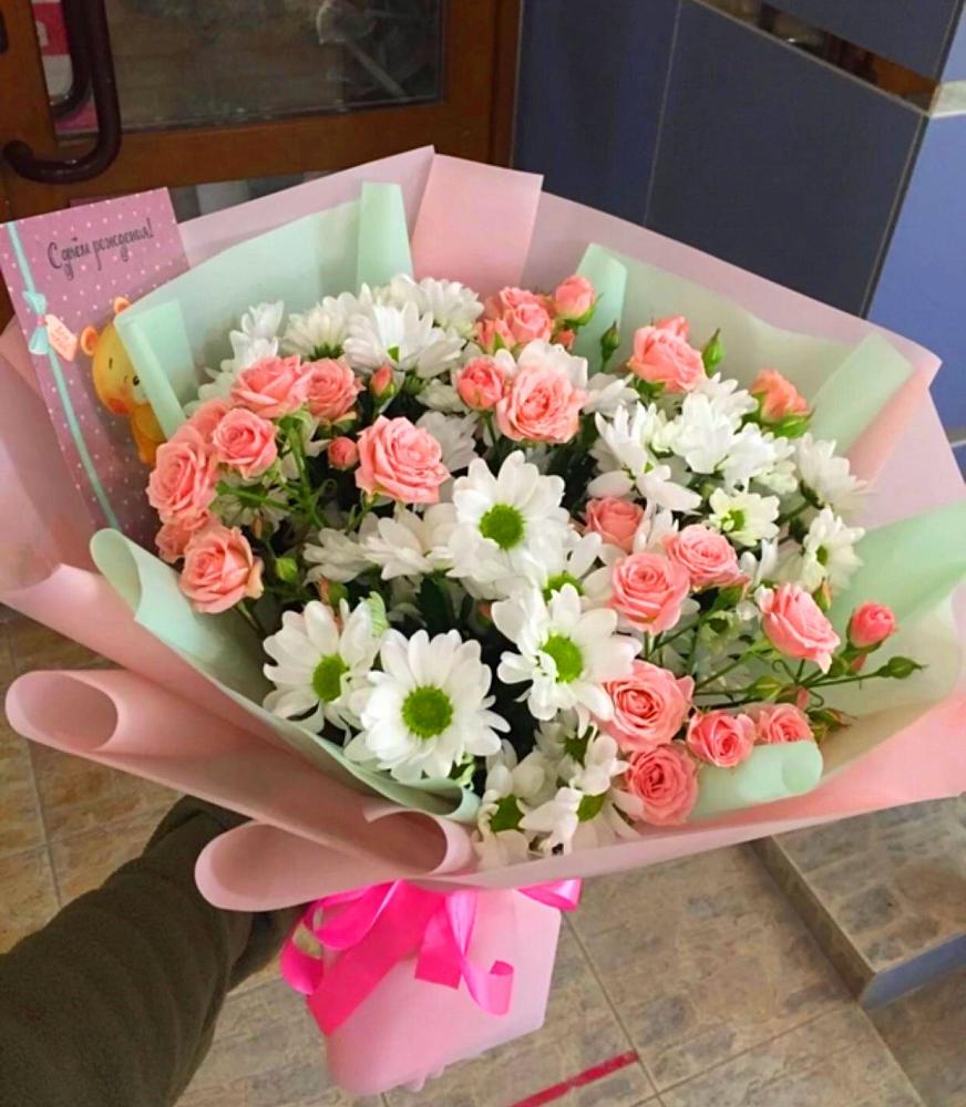 Букет цветов из: Розы и Хризантемы в Пшизове