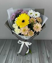 Букет цветов из:  Розы, Герберы и Хризантемы в Пшизове