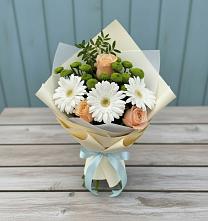 Букет цветов из:  Герберы, Розы и Хризантемы в Пшизове