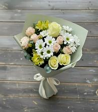 Букет цветов из:  Альстромерии, Розы и Хризантемы в Пшизове