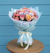 Букет цветов из:  Хризантемы и Розы в Пшизове