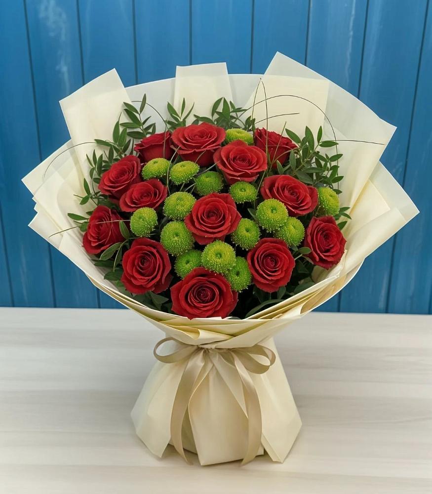 Букет цветов из: Розы и Хризантемы в Пшизове